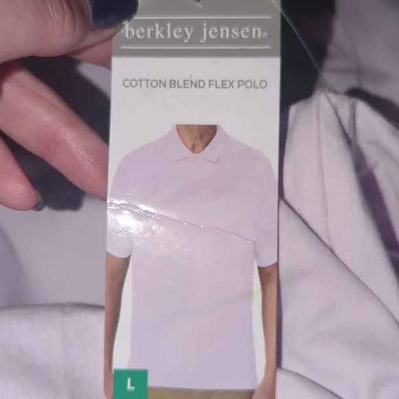 BERKELEY & JENSEN Men's Lavender Polo Shirt L - Picture 6 of 8